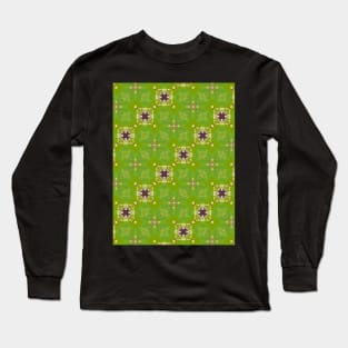 Grass Green Checker Pattern - WelshDesignsTP003 Long Sleeve T-Shirt